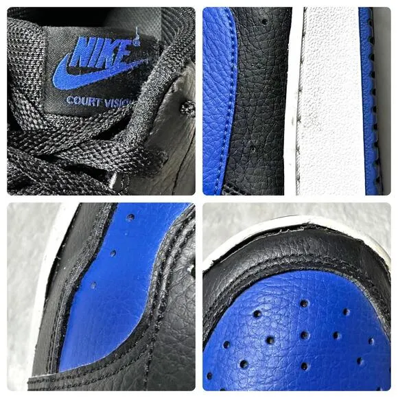Nike Court Vision Low Men's Sneakers Black/Blue Size 10