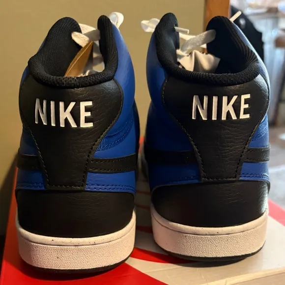 Nike court vision mid men’s sz 13 shoes sneakers new blue black white