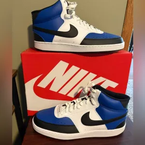 Nike court vision mid men’s sz 13 shoes sneakers new blue black white