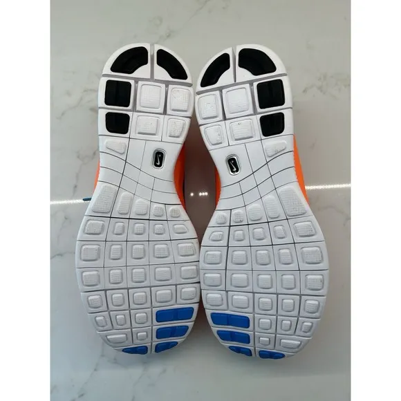 Nike Free 5.0 Running Shoes Sneakers 579959-840 Fluorescent Neon Orange Size 14
