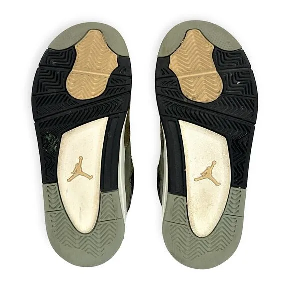 NIKE | Kids 2.5Y | Air Jordan 4 Retro SE Craft Medium Olive Shoes FB9929-200