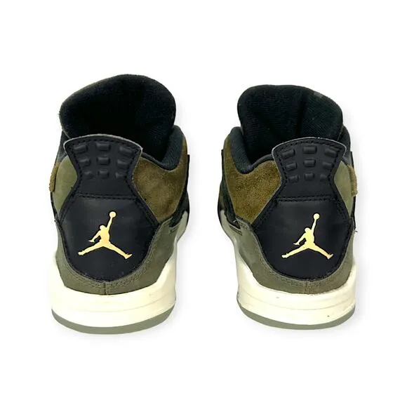 NIKE | Kids 2.5Y | Air Jordan 4 Retro SE Craft Medium Olive Shoes FB9929-200