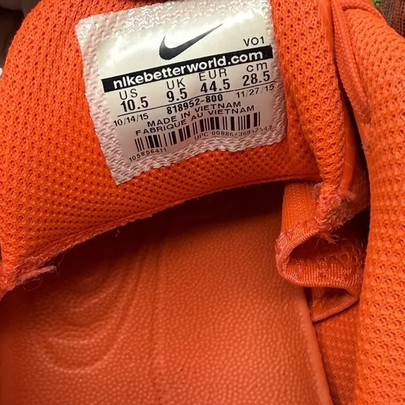 Nike Kobe Shoes Mens 10.5 Mentality II Total Crimson Orange Sneakers 818952-800