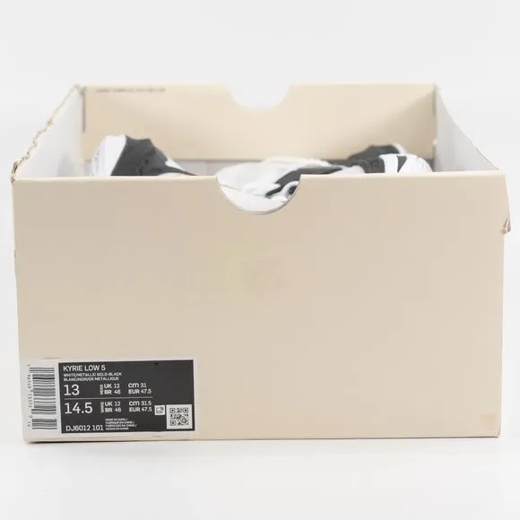 Nike Kyrie Low 5 'White Black Metallic Gold' DJ6012-101 Basketball Sneakers
