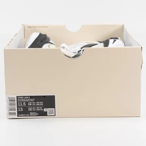 Nike Kyrie Low 5 'White Black Metallic Gold' DJ6012-101 Basketball Sneakers
