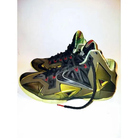 Nike LeBron 11 King's Pride Sneakers Size 12, Basketball, Sportswear, Gold Shoes