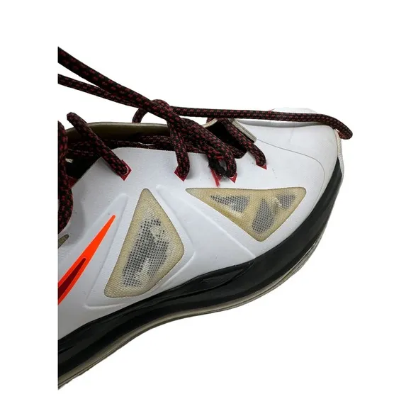 Nike Lebron Elite X 10 543564-100 White Red Orange Basketball Shoes Size 5Y