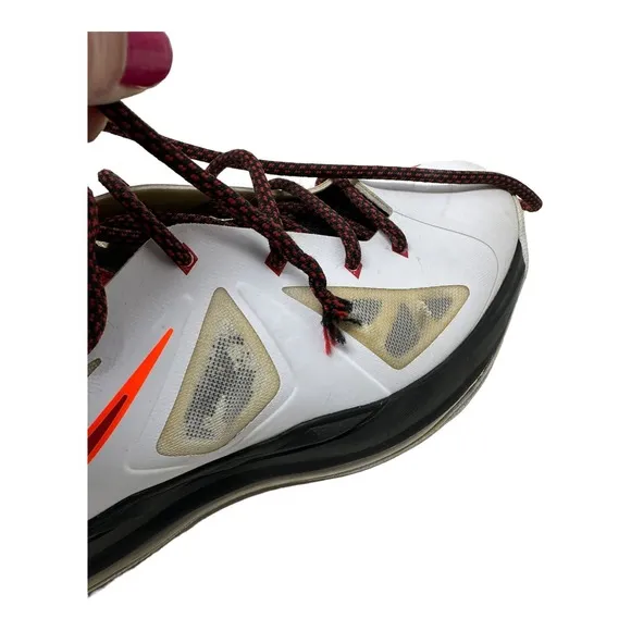 Nike Lebron Elite X 10 543564-100 White Red Orange Basketball Shoes Size 5Y