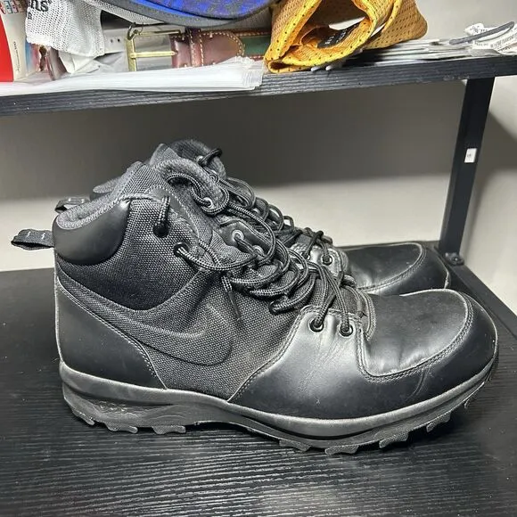 Nike Manoa 456975-001 Black Leather Waterproof Winter Combat Boots Men’s Size 14