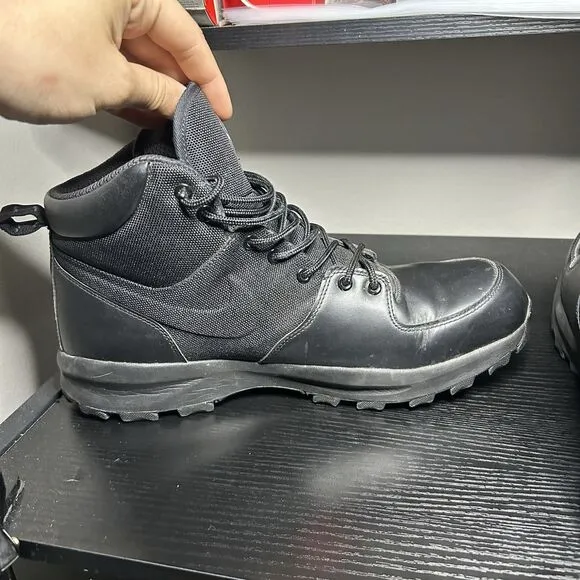 Nike Manoa 456975-001 Black Leather Waterproof Winter Combat Boots Men’s Size 14