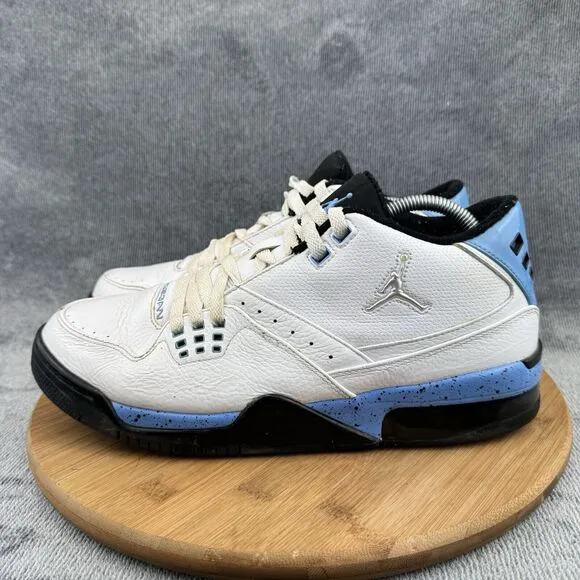 Nike Mens Air Jordan Flight 23 Size 10.5 White Carolina Blue Basketball Sneakers