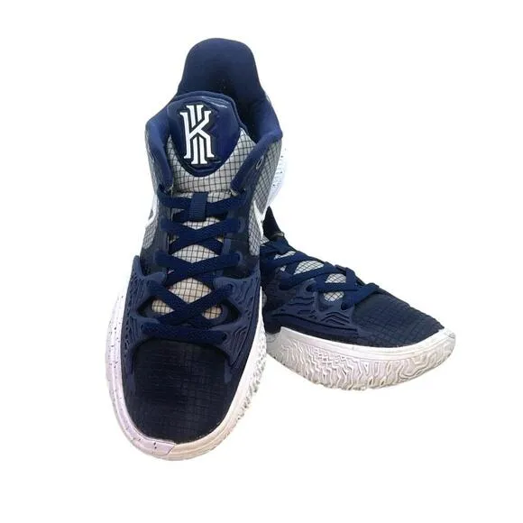 Nike Mens Tyrie 4 SZ 7.5M Navy White Low NBA Basketball Tennis Shoes DM5041-402