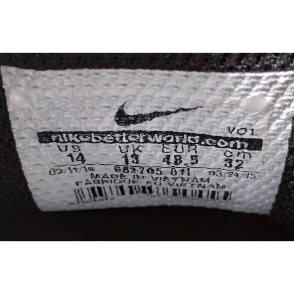 Nike Prime Hype DF Black Camo Basketball Sneakers Mens Size 14 Athletic Shoes‎