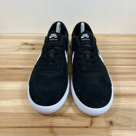 Nike SB Heritage Vulc casual Skate shoes Mens 12 Black white NEW