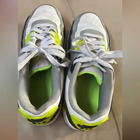 Nike Shoes Nike Air Max 90 Sneakers, White, Black, Neon Lime Green, Yout…