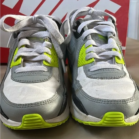 Nike Shoes Nike Air Max 90 Sneakers, White, Black, Neon Lime Green, Yout…