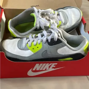 Nike Shoes Nike Air Max 90 Sneakers, White, Black, Neon Lime Green, Yout…