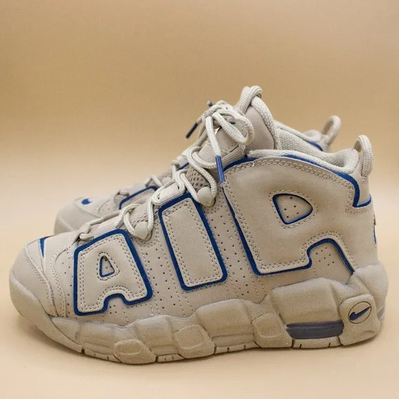 Nike Uptempo Limestone Valerian Blue Sneakers Shoes DQ6200-200 Youth Size 5.5