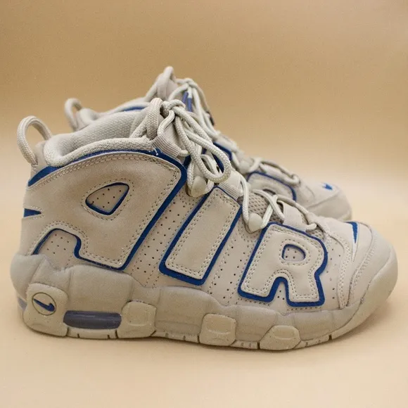 Nike Uptempo Limestone Valerian Blue Sneakers Shoes DQ6200-200 Youth Size 5.5