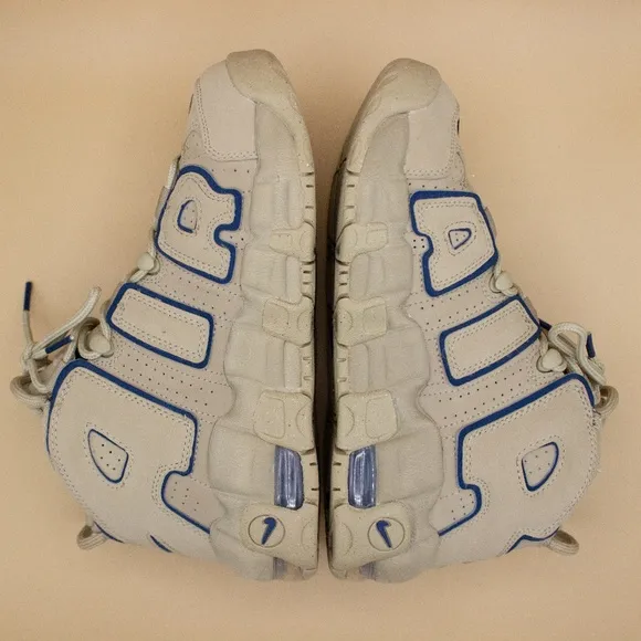 Nike Uptempo Limestone Valerian Blue Sneakers Shoes DQ6200-200 Youth Size 5.5