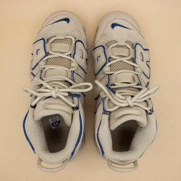 Nike Uptempo Limestone Valerian Blue Sneakers Shoes DQ6200-200 Youth Size 5.5