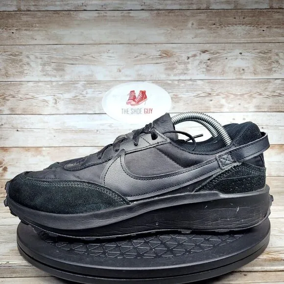 Nike Waffle Debut Men's Size 10 Triple Black Athletic Shoes