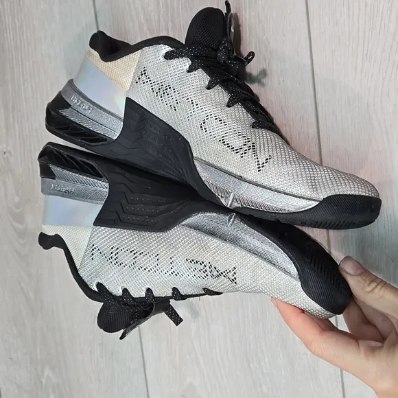 Nike Women Metcon DQ4681-100 Gray&amp; Black Athletic Shoes Sz 7.5