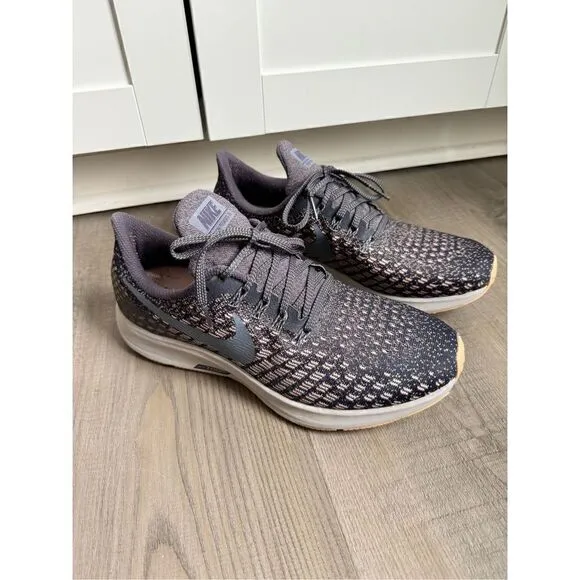 Nike Womens Size 9 Air Zoom Pegasus 35 942856-005 Gray/Peach Purple Running Shoe