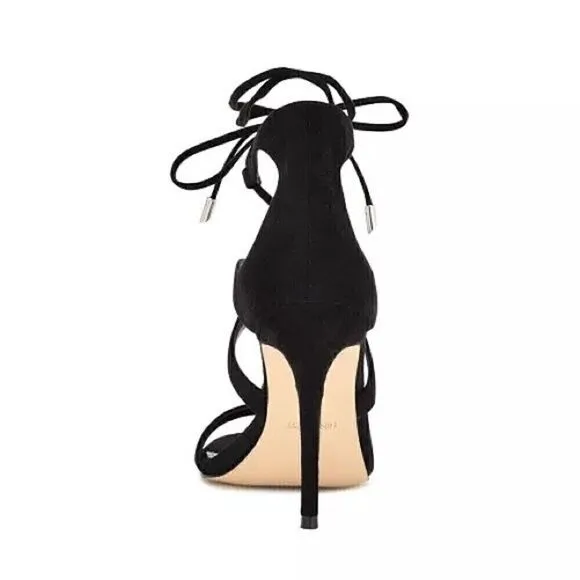 NINE WEST 10M Strappy Stilettos Sandal Ankle Wrap Heeled Dress high heel…shoes