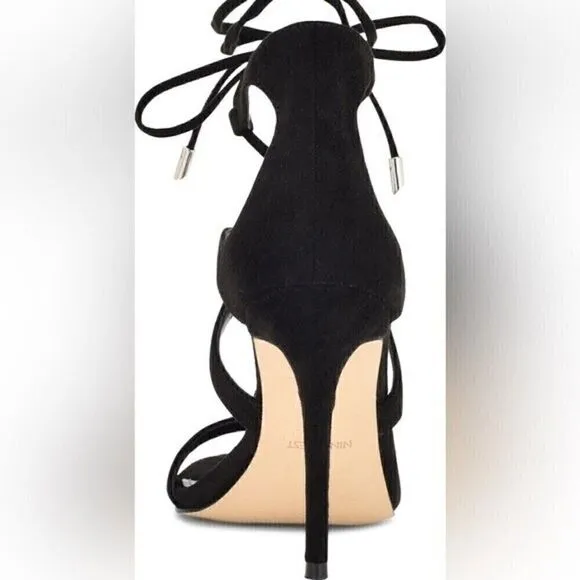 NINE WEST 10M Strappy Stilettos Sandal Ankle Wrap Heeled Dress high heel…shoes