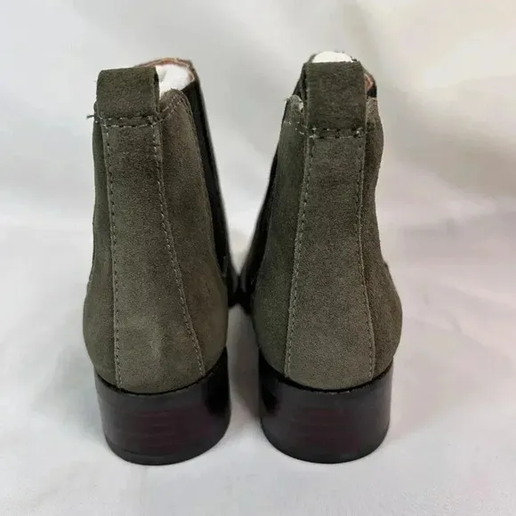 Nine West Jara Chelsea Size 5.5 Women Suede Boots Green Pull On Comfort Casual