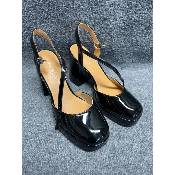 Nine West Women's Colot Block Heel Ankle Strap Dress Pumps SIZE 8.5