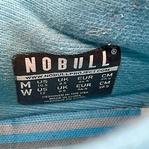 NoBull Blue Linear Trainer Shoes Sneakers Workout Mens Size‎ 10.5 Womens Size 12