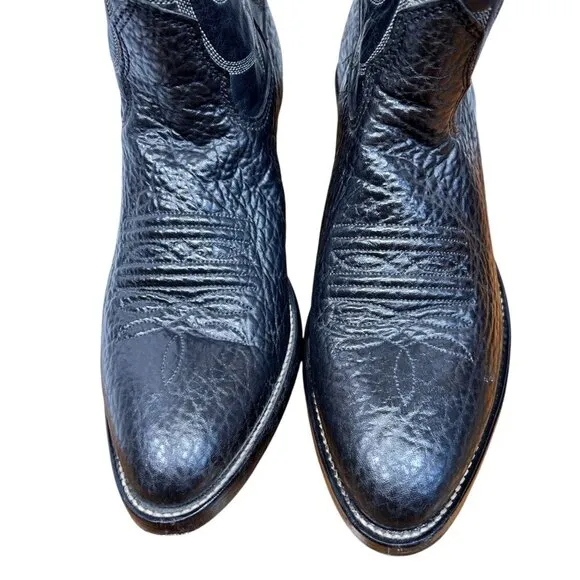 Nocona Boots Size 8 Women Black Leather Pointed Toe Cowgirl Boots Western Boho
