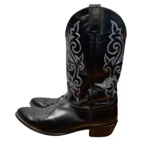 Nocona Boots Size 8 Women Black Leather Pointed Toe Cowgirl Boots Western Boho
