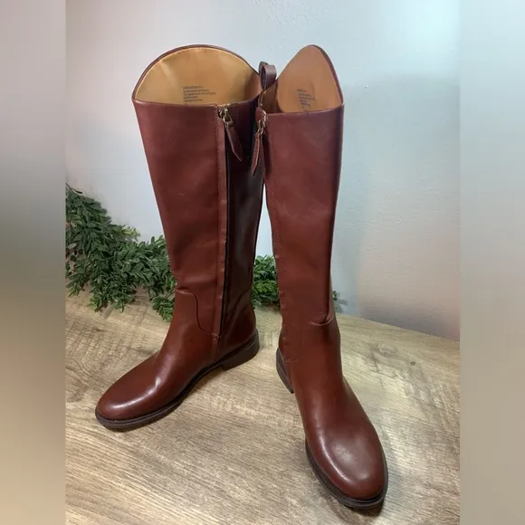 Nordstrom Rack Riding Boots Size 7M Brown Winter Holiday Ladies Knee High