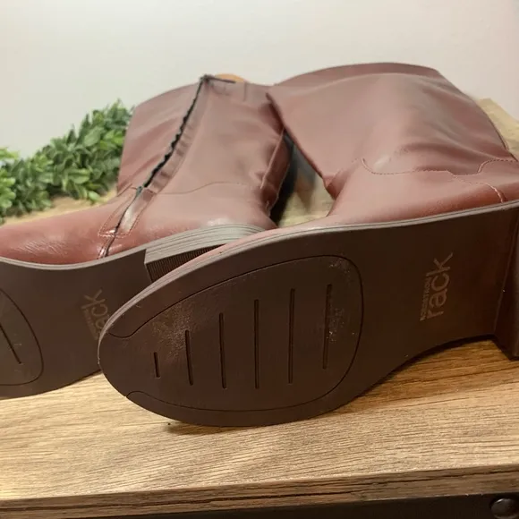 Nordstrom Rack Riding Boots Size 7M Brown Winter Holiday Ladies Knee High