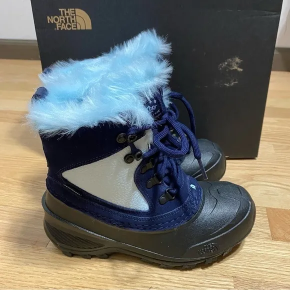 North Face Shellista Extreme Winter Boots NEW Sz 3 Youth Black Blue Snow