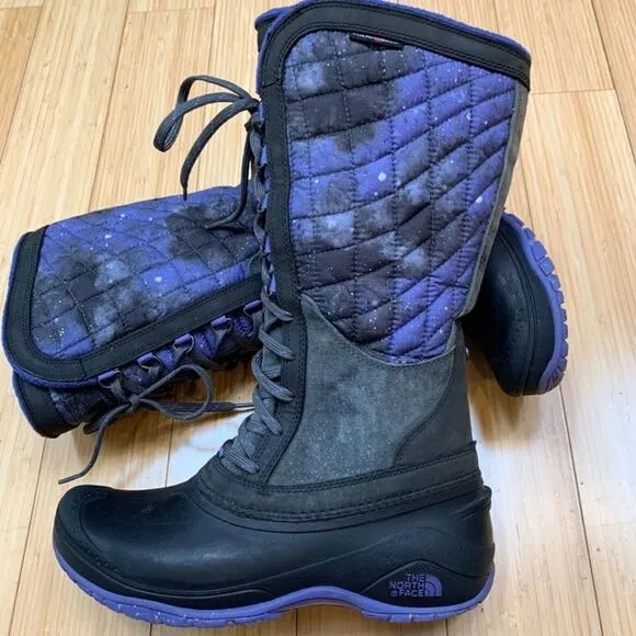 NORTH FACE Thermoball Tall Purple Galaxy Boots | Size 7.5