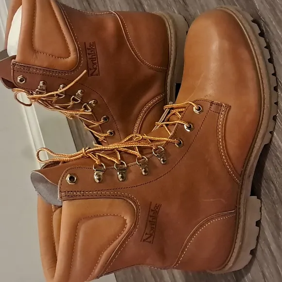 Northlake Genuine 8&quot; Saddle Leather Boots Men's Size 12 USA Made New