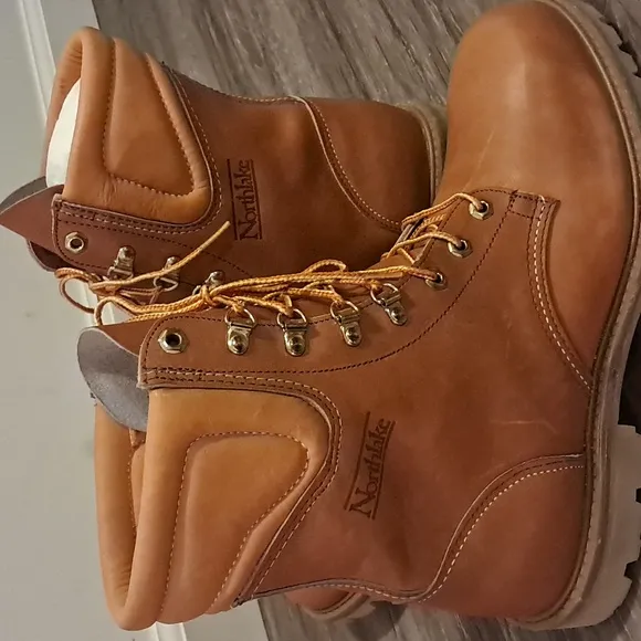 Northlake Genuine 8&quot; Saddle Leather Boots Men's Size 12 USA Made New