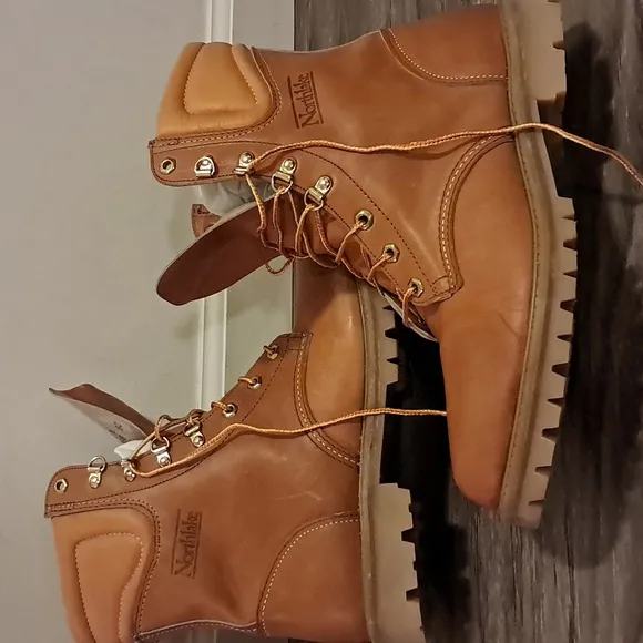 Northlake Genuine 8&quot; Saddle Leather Boots Men's Size 12 USA Made New