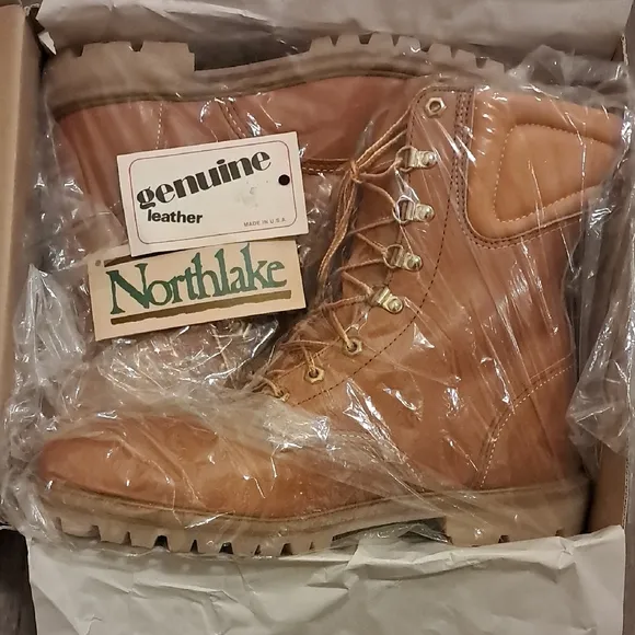 Northlake Genuine 8&quot; Saddle Leather Boots Men's Size 12 USA Made New