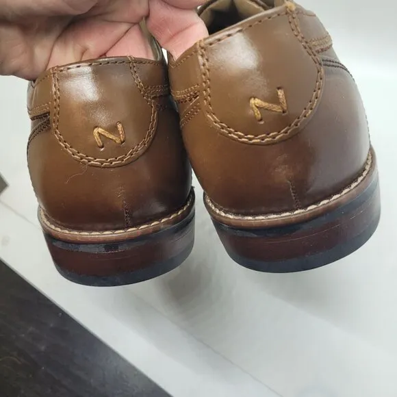 Nunn Bush Mens Brown Leather Dress Shoes 10.5M NEW Academia professor core