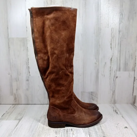 NWB Born Brown Borman Leather Over the Knee Winter Boots #1420