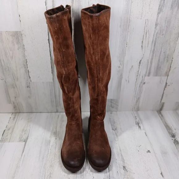 NWB Born Brown Borman Leather Over the Knee Winter Boots #1420