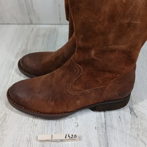 NWB Born Brown Borman Leather Over the Knee Winter Boots #1420