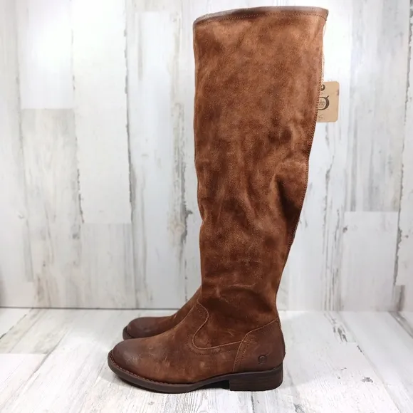 NWB Born Brown Borman Leather Over the Knee Winter Boots #1420