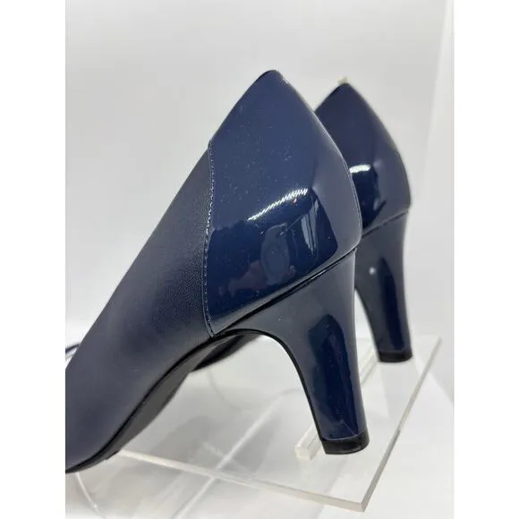 NWB Life Stride Soft System Gio Pump Shoes LUX Navy 9.5 M Flex Sole 2.75&quot; Heel