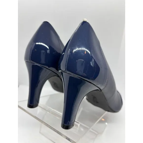 NWB Life Stride Soft System Gio Pump Shoes LUX Navy 9.5 M Flex Sole 2.75&quot; Heel